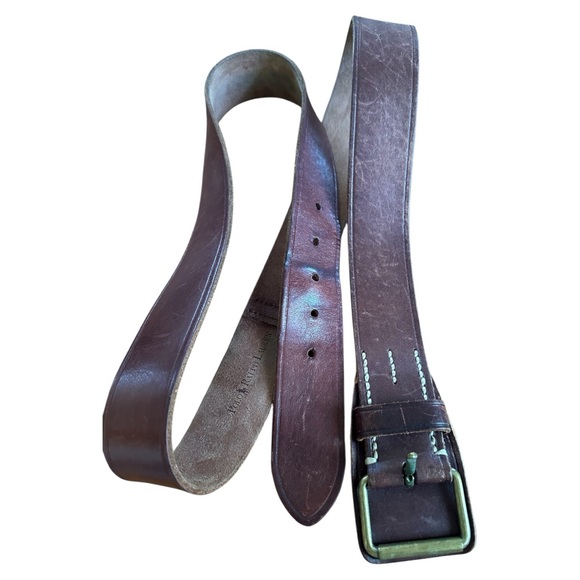Polo Ralph Lauren Other - Vintage Polo Ralph Lauren brown leather belt men’s brass buckle size 59inch